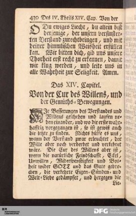Das XIV. Capitel. Von der Cur des Willens, und der Gemüths-Bewegungen.