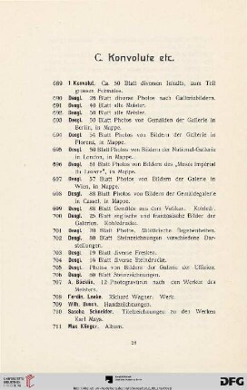 C. Konvolute etc. (Nr. 689-727)