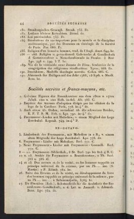 Sociétés secrètes et francs-macons, etc