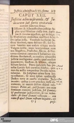 Caput XXII. Justitiæ administrandæ, & Judiciorum sub portis civitatum exerceri solitorum formæ.
