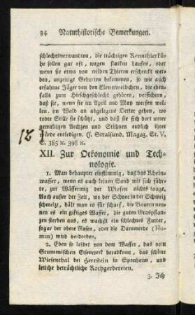 34-37, XII. Zur Oekonomie und Technologie.