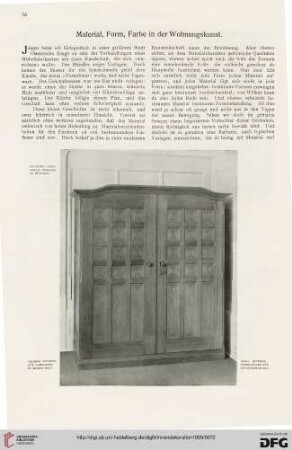 Material, Form, Farbe in der Wohnungskunst