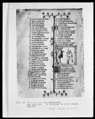 Le pélerinage de la vie humaine — Die Madonna erscheint dem Pilger, Folio 81verso