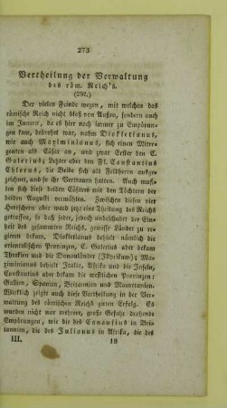 Vertheilung der Verwaltung