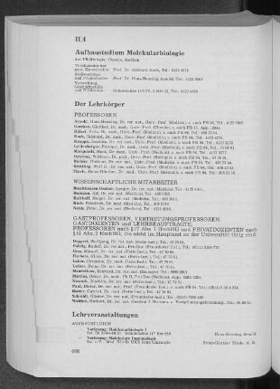 Aufbaustudium Molekularbiologie