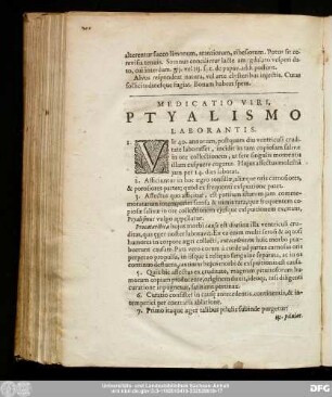 Medicatio Viri, Ptyalismo Laborantis.