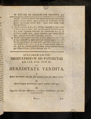 507-511, Sp. 198. De Hereditate vendita