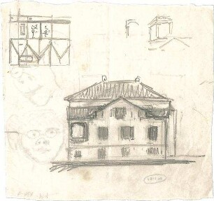 Hildebrand, Adolf von; Haus Schlederloh - Grundriss, Ansicht, Details