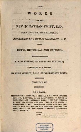 The works of the Rev. Jonathan Swift ..., 3