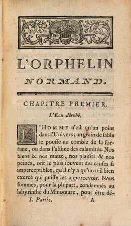 L' Orphelin Normand, Ou Les Petites Causes Et Les Grands Effets, 1
