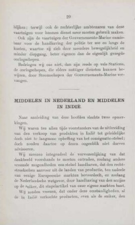 Middelen in Nederland en middelen in Indie