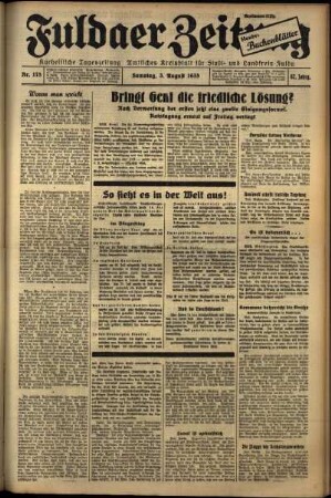 Ausgabe vom Samstag, den 03. August 1935.