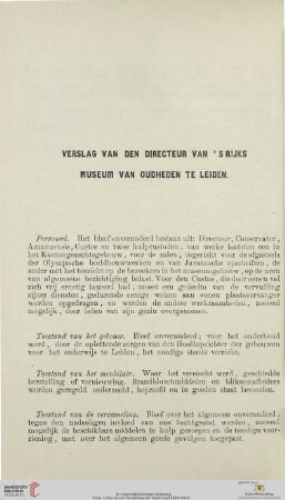Verslag van den directeur van's Rijks Museum van Oudheden te Leiden