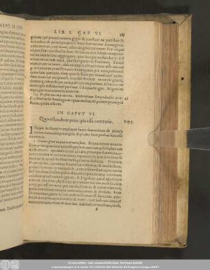 In Caput VI. Quo ostenditur principia esse contraria.