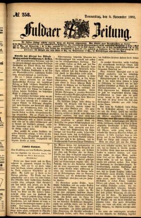 Ausgabe vom Donnerstag, den 09. November 1882.