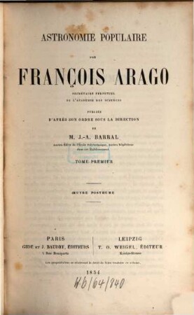 Astronomie populaire : oeuvre posthume, 1
