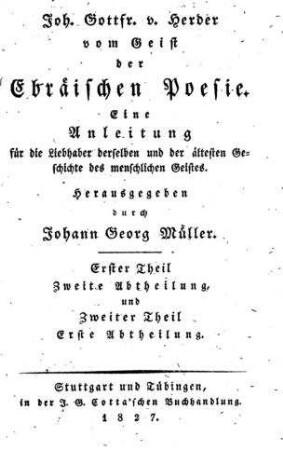Johann Gottfried von Herder's sämmtliche Werke