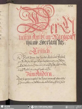 Der Eltiesten Ambt im Marggraffthumb Oberlaussitz