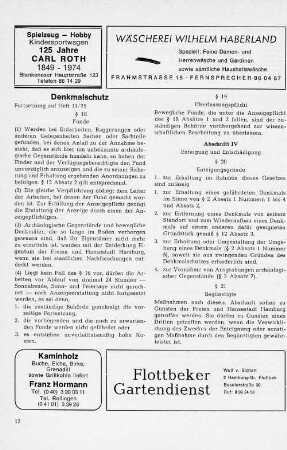 Denkmalschutz : Fortsetzung aus Heft 11/75