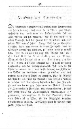 V. Hamburgisches Armenwesen.