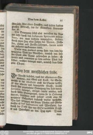 Von dem menschlichen Leibe.