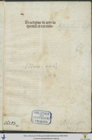 Tractatus de arte loquendi et tacendi