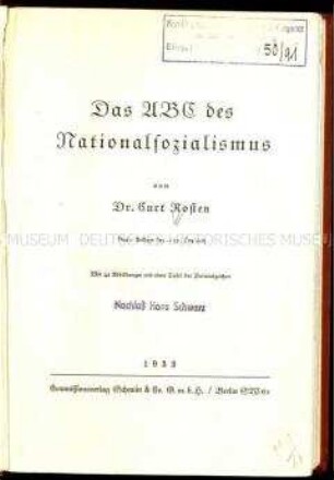 Das ABC des Nationalsozialismus