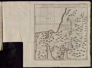 Tom. II. entre Page 308 et 309. Carte du Voyage des Enfans d´Israel dans le Desert, et de la Conquete et Division du Pais de Canaan, suivant cette Histoire.