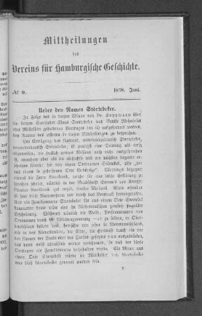 Ueber den Namen Störtebeker.