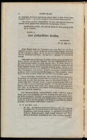 Euer Hochgräflichen Excellenz [...]