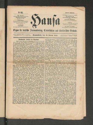 No. 93. Sonnabend, den 22. Januar 1853.