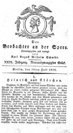 29. Stueck, 19. Juli 1830