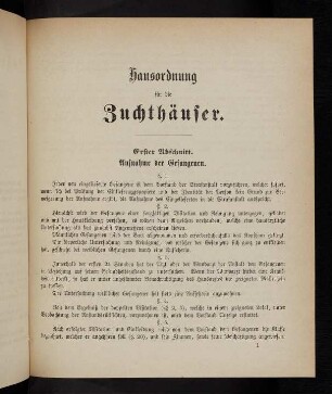 1-23, Hausordnung für die Zuchthäuser