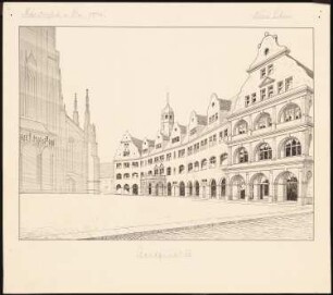 Münsterplatz, Ulm: Perspektivische Ansicht vom Standort IV