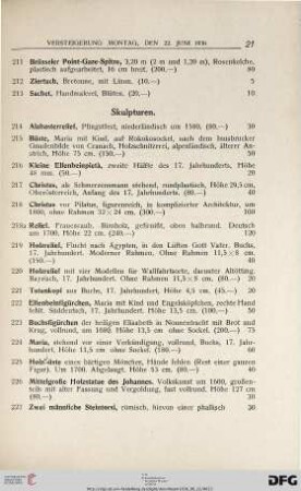 Skulpturen (Nr. 214-227)