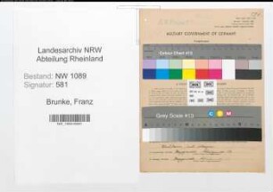 Entnazifizierung Franz Brunke , geb. 04.04.1909 (Polizeibeamter)