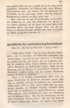 Fortschritte der rationellen Landwirthschaft.