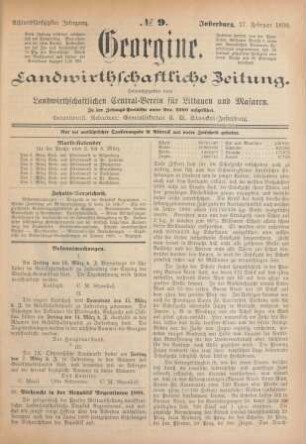 Achtundfünfzigster Jahrgang. No. 9. Insterburg, 27. Februar 1890.