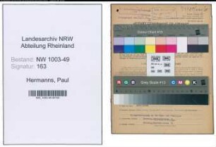 Entnazifizierung Paul Hermanns , geb. 20.08.1893 (Anstreicher)
