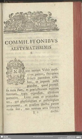 Commilitonibus Aestumatissimis S.