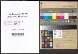 Entnazifizierung Josef Luetz , geb. 25.05.1897 (Schlossverwalter)