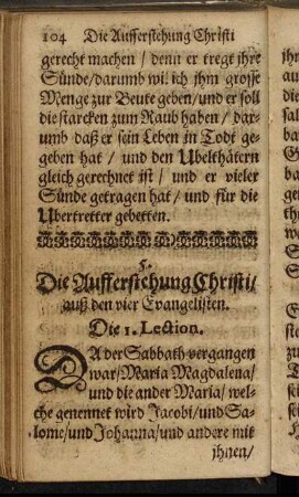 5. Die Aufferstehung Christi/ auß den vier Evangelisten.