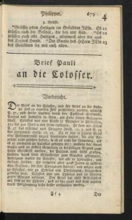 Brief Pauli an die Colosser.