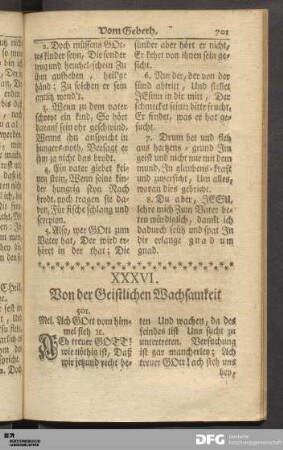 XXXVI. Von der Geistlichen Wachsamkeit.