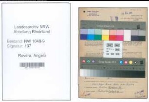 Entnazifizierung Angelo Rovera , geb. 25.10.1897 (Schachtmeister)