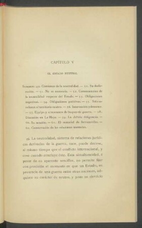 Capítulo V - El estado neutral