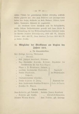 12. Mitglieder der Direktionen am Beginn des Jahres 1894