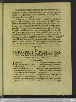 Cap. III. De Foro Principum Et Privatorum Communi Ex Continentia Causarum