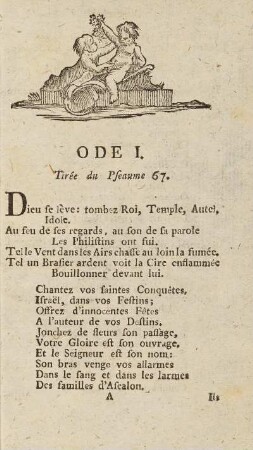 Ode I. Tiré du Pseaume 67.