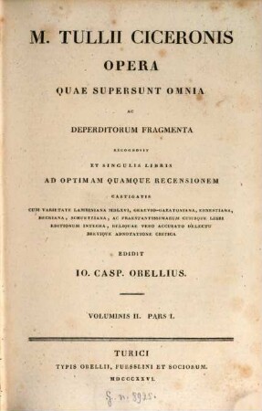 M. Tullii Ciceronis Opera quae supersunt omnia ac deperditorum fragmenta, 2,1